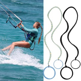 2Pcs 35"/89cm Long Rip Tie Hair Ties Ponytail Holders for Water Sports, Hair Bobbles for Thick Scrunchies No Damage Strong Braided Long Curly Pony Tails Ties Pro Surfing Swimming (Black+YellowBlue)