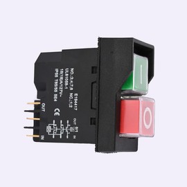 089240028147 Table Saw Push Button Switch 6-Pins Compatible with Ridgid R4514T Ryobi RTS08 RTS12 RTS23 Power On/Off Pushbutton Switch