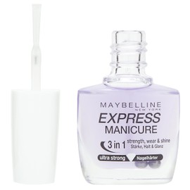 Maybelline New York Nail Polish Clear Base Coat & Top Coat Express Manicure 3 in 1 Nail Hardener 10ml
