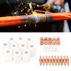 40Pcs Plasma Cutter Consumables Cutting Extended Electrode Electric Nozzle Ceramic