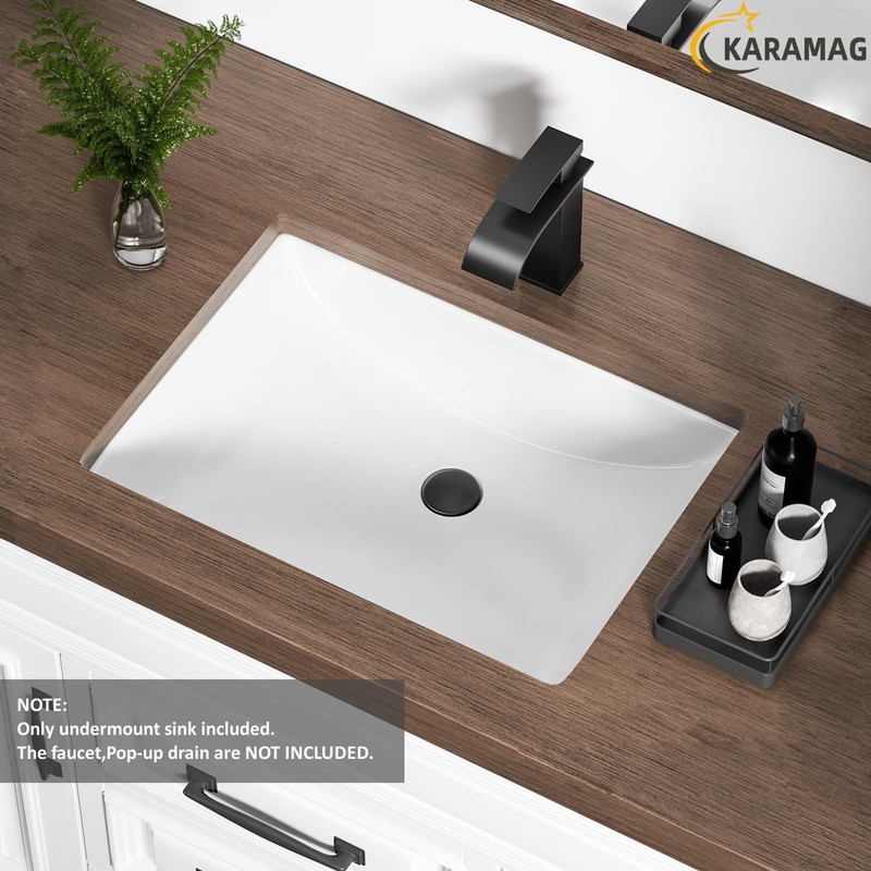 Ada Compliant 20"x15" White Ceramic Rectangle Undermount Bathroom Sink with