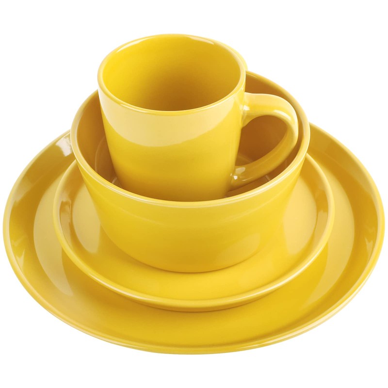 GOOD ALWAYS Plates and Bowls Sets, 16 Pieces Dinnerware Sets,