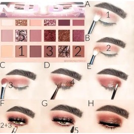 Paleta De Sombras Nude 18 Tonos Maquillaje Incluye Espejo                                                                                             
