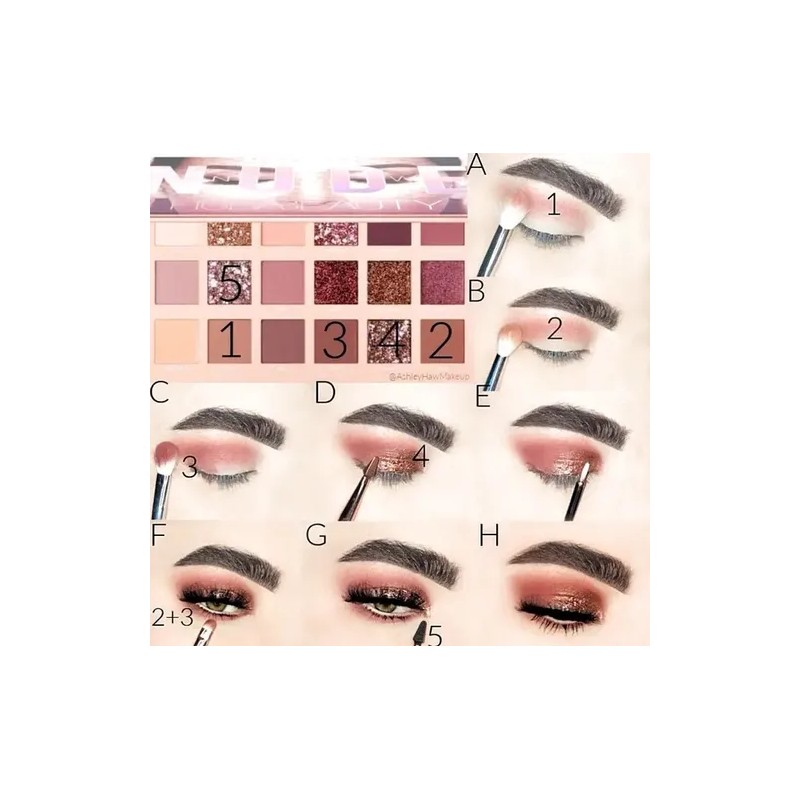 Paleta De Sombras Nude 18 Tonos Maquillaje Incluye Espejo