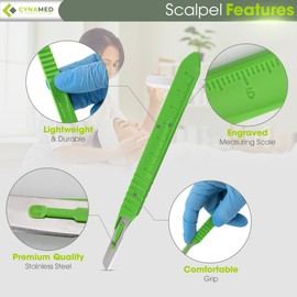 Dermaplaning Blades with Plastic Handle No.10R – Stainless Steel Exfoliating Butter Blades for Smooth Skin – Single-Use, Sterile & Professional-Grade for Facial Hair Removal & Skincare