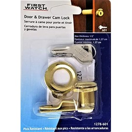 First Watch Security 7/8 in. Polished Brass Keyed Alike Cabinet and Drawer Utility Cam Lock