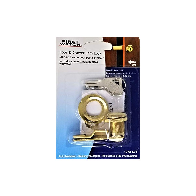 First Watch Security 7/8 in. Polished Brass Keyed Alike Cabinet