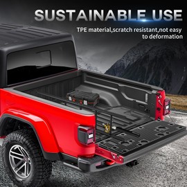 AOMSAZTO Truck Mat Compatible with Nissan Frontier 2022 2023 2024 2025 Truck Bed Mat Tailgate Liner Replacement for 2025 Frontier Accessories (5FT Bed Mat+Circle Style Tailgate Mat, Not Fit 6FT)