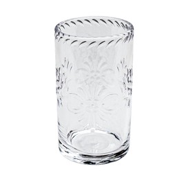 Abode Homewares Talavera Premium Acrylic Drinkware Indoor/Outdoor, Tumbler, Clear, 18oz, Set of 6