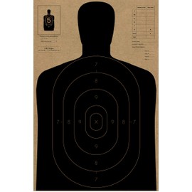 Cardboard Shooting Targets, 50 Yard Police Silhouette Shooting Target, Targets for Shooting Range,USPSA-IDPA Targets (25 Target Pack, 22" x 30" Black)