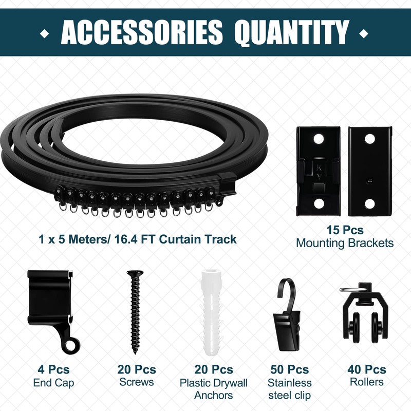 Curved Ceiling Curtain Track Bendable Mount for Curtain Rail Bunk