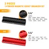 GOOACC 1/4" Magnetic Socket Organizer Set, 2-Piece Metric & SAE