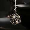 Mini Dice Set Necklace Antique Tiny Small Metal Hollow Polyhedral