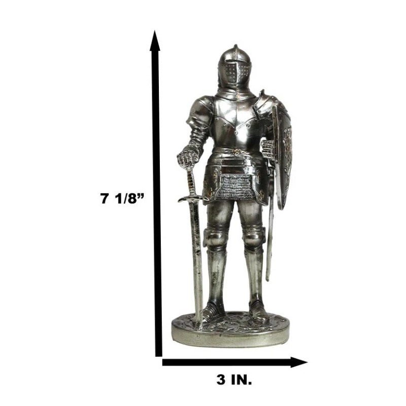 Ebros Sir Geoffrey English Champion Knight Figurine 7"Tall Lion Heraldry