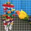 Bebochoi Parrot Toy Hanging Toy, Colourful Wooden Block Chewing Parrot