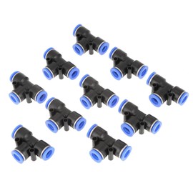 10 pcs 10mm 3/8 T Style One, Pneumatic Connector 10mm Tube Fitting tee 10mm Fittings Push in Pneumatic Connector Air Line Quick Fittings Fittings