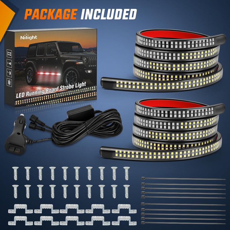 Nilight 2PCS 70 Inch Emergency Strobe Light Strip 1125 LED