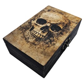 RK Collections Skull Head Trinket Box Small Jewelry Keepsake Box. Gothic Skeleton Lovers Gift Idea, Skull's Soul Spiritual Case/Holder. (6.5" Skull Face)