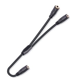 GINTOOYUN 4-Level 2.5 mm Female to 2.5 mm Female to 3.5 mm Female Audio Cable for Headphones, Mobile Phones, Speakers, Laptops, etc. (7.8 Inch) (Style 3)