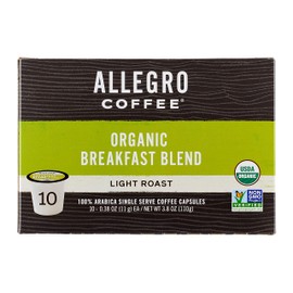 Allegro Coffee Organic Breakfast Blend Coffee Capsules, 3.8 oz, 10 ct
