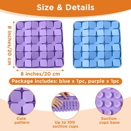 2 Pack Silicone Snuffle Mat for Dogs, Dog Slow Feeder Lick Mat with Suction Cups, No Hurt for Dog's Nose for Smell Training and Slow Eating (Blue & Purple)
