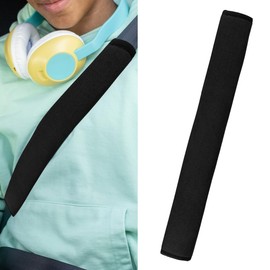 Extra Long Car Seatbelt Cover, 19In Shoulder Protector Pad, Black