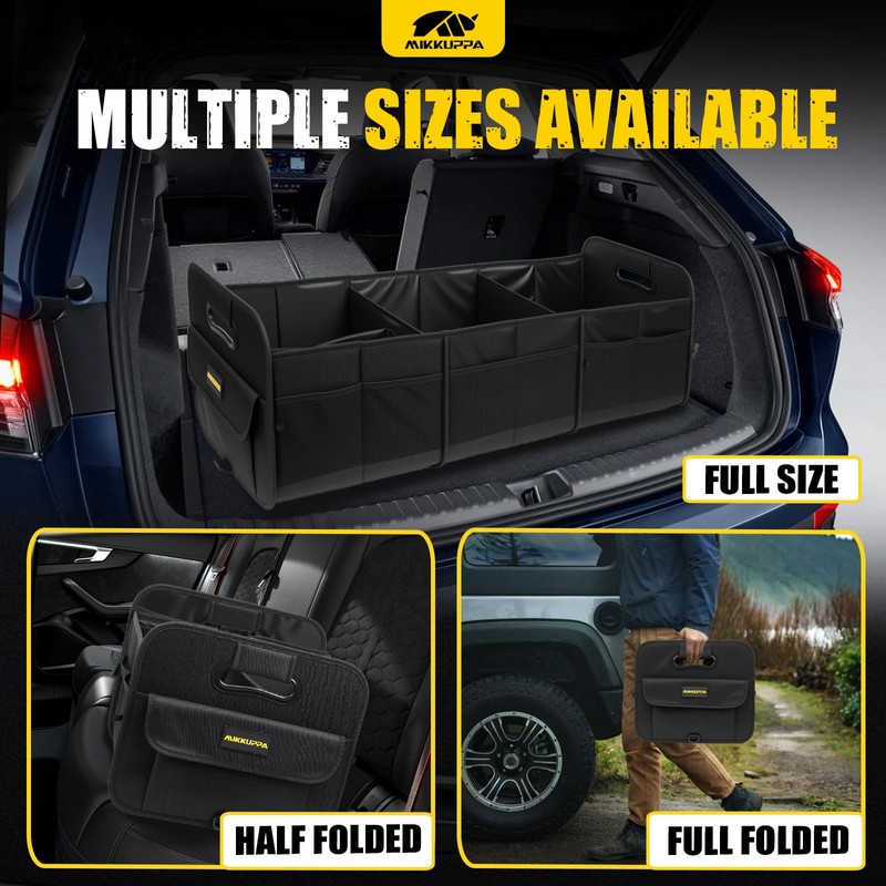 MIKKUPPA Car Trunk Organizer - 105L Collapsible Large Trunk Organizer