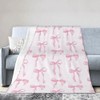 Pink Bow Fuzzy Blanket Cute Bowknot Throw Blanket Bowtie Cozy