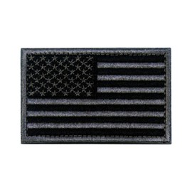 Black American Flag Patch Embroidered Tactical Morale Military USA Flag Hook and Loop Patches for Hats,Backpacks, Vest,Jackets,Military Uniforms