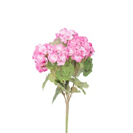 Vickerman Everyday Artificial Light Pink Geranium Bush 18" Long - Premium Faux Floral Home Decor - Maintenance Free Flowers