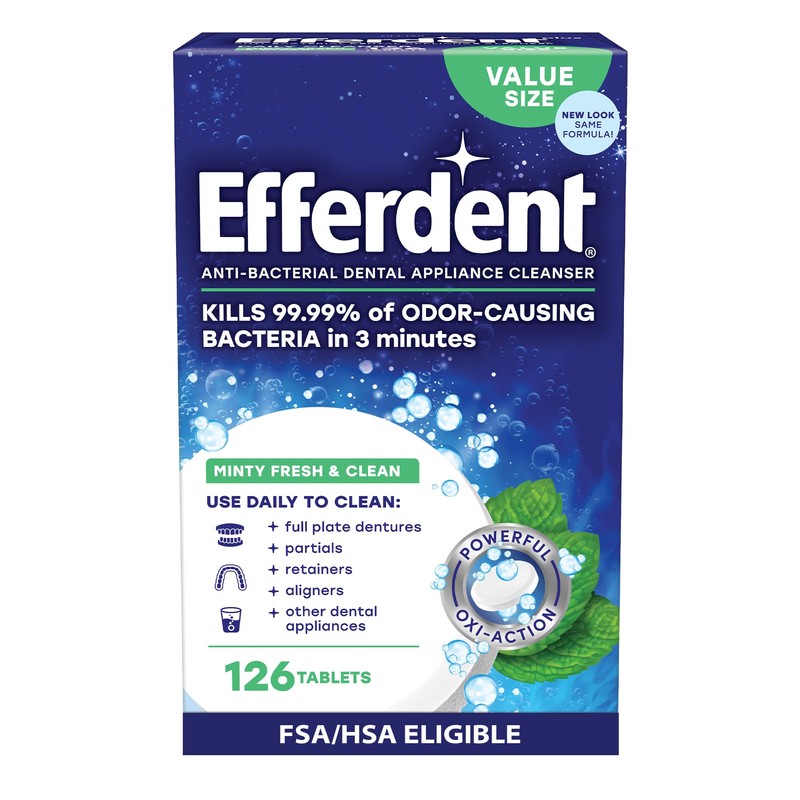 Efferdent Retainer Cleaning Tablets, Denture Cleaning Tablets for Dental Appliances,