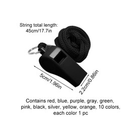 Munsesi 10Pcs Plastic Sports Whistles, Coaches Whistles with Lanyard, Loud Clear Crisp Referee Whistle, Ref Whistle for Football, Emergency Survival Camping Lifeguard Whi-stles