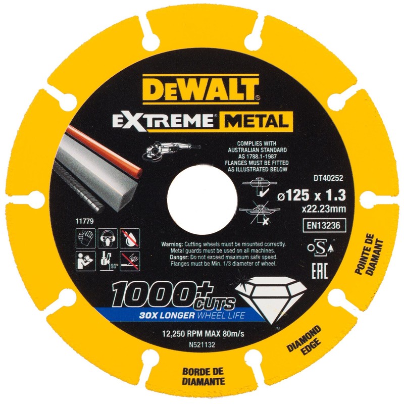 DT40252-QZ - Disco de corte con borde diamantado Extreme Metal