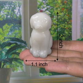 Hand-Carved Natural Crystal Dog Sculpture for Spiritual Healing Energy Stone,Feng Shui Wealth Protection Figurine, Home,Office Desk Decor,Unique Gift for Pet Lovers,Birthday. (White Marble Dog)