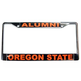 OREGON STATE License Plate Frame, Polished Chrome, ALUMNI/OREGON STATE   0348