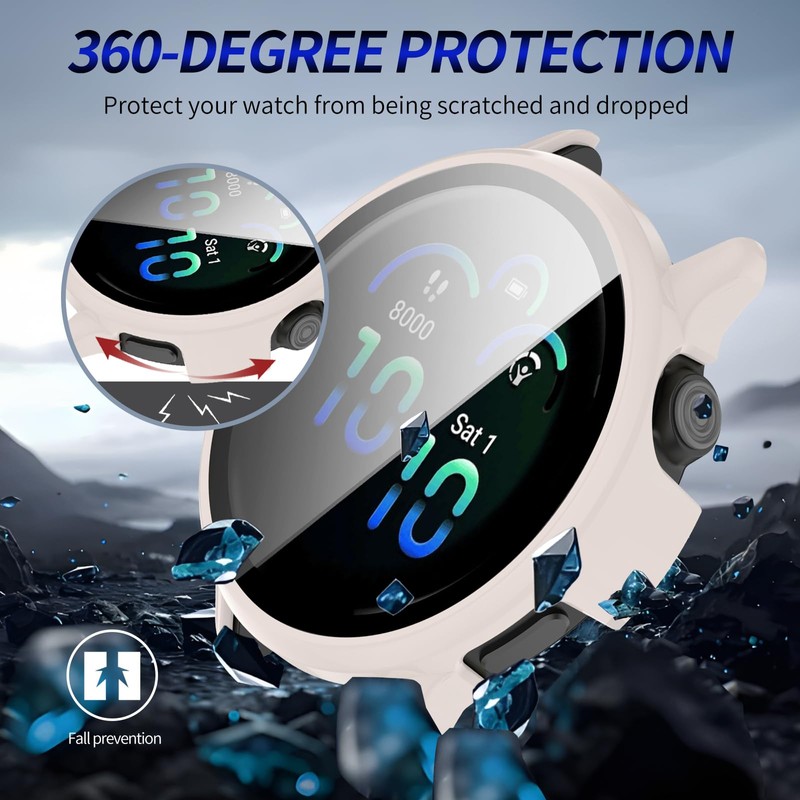 Kimiyaki 2 Pack for Garmin vivoactive 6 Screen Protector Case