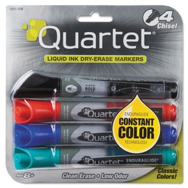 Quartet Dry Erase Markers, Whiteboard Markers, Bullet Tip, EnduraGlide, White Board Dry Erase Pens for Teachers, Home School & Office Supplies, Assorted Classic Colors, 4 Pack (5001-1MA)