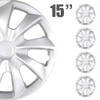ECCPP 4PC Set 15 inch Silver Hubcap Wheel Cover OEM