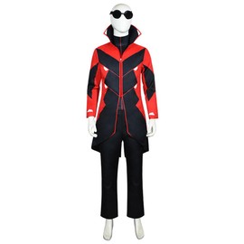 ADSUJUD Eggman Cosplay Outfit Eggman Cosplay Jacket Uniform Full Set Suit for Men (A, L)