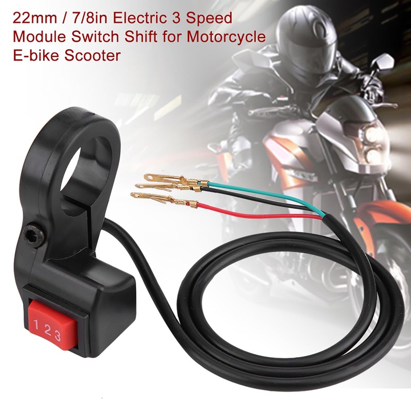 Klanata 22mm 7/8in Motorcycle Handlebar Switch, Electric 3 Speed Handlebar