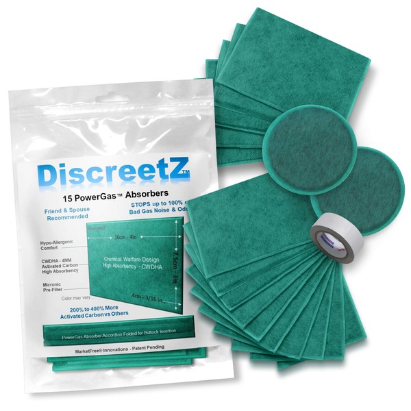 High Absorption Flatulence Eliminators! End odor & Noise up to 100%! No Flatulence Embarrassment from Diet, Irritable Bowel Syndrome IBS, Diverticulitis, Colitis, Crohns, IBD & Leaky Gut P-15