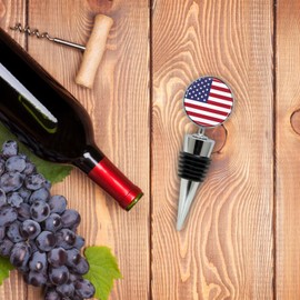 USA Flag Wine Bottle Stopper in Gift Box, Perfect for House Warming Gift