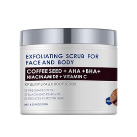 KP Bump Eraser Body Scrub con 10% AHA BHA para cabello encarnado, queratosis pilaris, tratamiento de golpes, exfoliante corporal exfoliante facial par