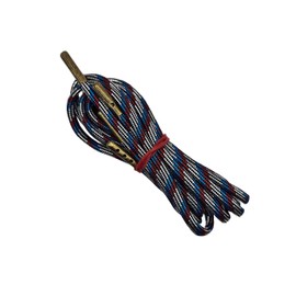 Generic INSANELY PARACORD Shoe Lace Boot Lace Paracord Shoelace 550 Pound Strength Made in USA Round with Metal Aglet (Metallic Red White Blue, 63"" (160.02 CM) ONE PAIR)