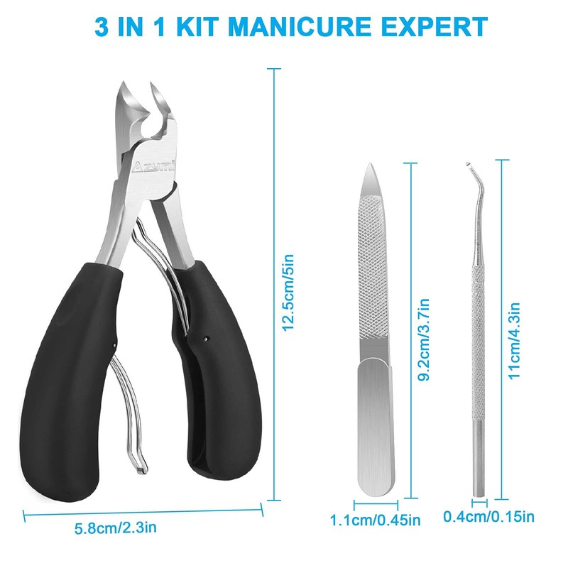 Azymi Toenail Clippers, Ingrown Toenail Clippers for Thick Nails for