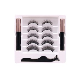 Magnetische Wimpern, 5 Paar Klebstofffreie Natürliche Dreidimensionale Wimpern, Wiederverwendbar Magnet Wimpern, Mit Magnetischem Eyeliner + Pinzette, Leicht Und Gefühllos Zu Tragen