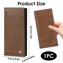 Men Leather Wallet, RFID Blocking Fold Mens Cardholder Wallet Slim Wallets with Coin Pocket Banknote Compartments Card Holders ID Window, Travel Wallets for Men,Ideal Gifts for Father Boyfriend BR