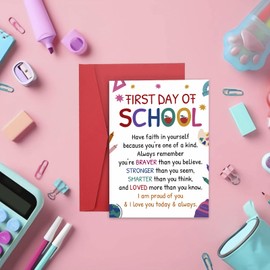First Day of School Gifts for Boys Girls, Back to School Supplies, First Day of Kindergarten Preschool High School Gifts for Students, Back to School Card, School Stuff for Kid Girls Boys Son Daughter