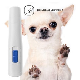 Home Zone Pet Electric Nail Grinder - 2-Speed Cordless Rechargeable Professional Pet Nail Trimmer with Replacement Grooming Wheel