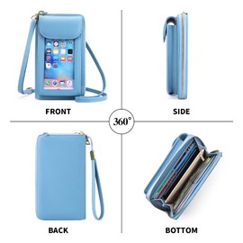 FALAN MULE Small Cell Phone Crossbody Bag Purse for Women, PU Leather Phone Wallet Purse